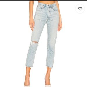 AGOLDE Riley Hugh rise straight crop jean sz 28